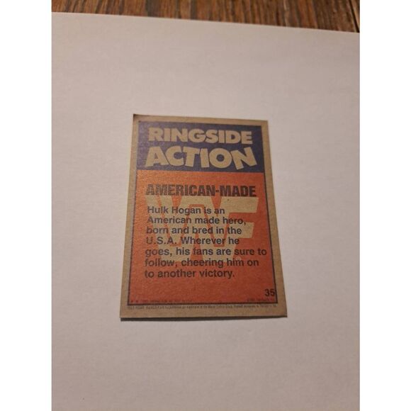 1987 Topps WWF Hulk Hogan #35 American Made Wrestling Trading Card Vintage - Picture 2 of 3